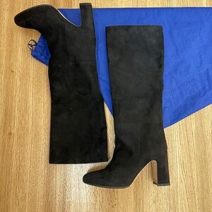 👢 Stuart Weitzman Black Suede Tall Boots – US 8 / EU 38 – Excellent Condition